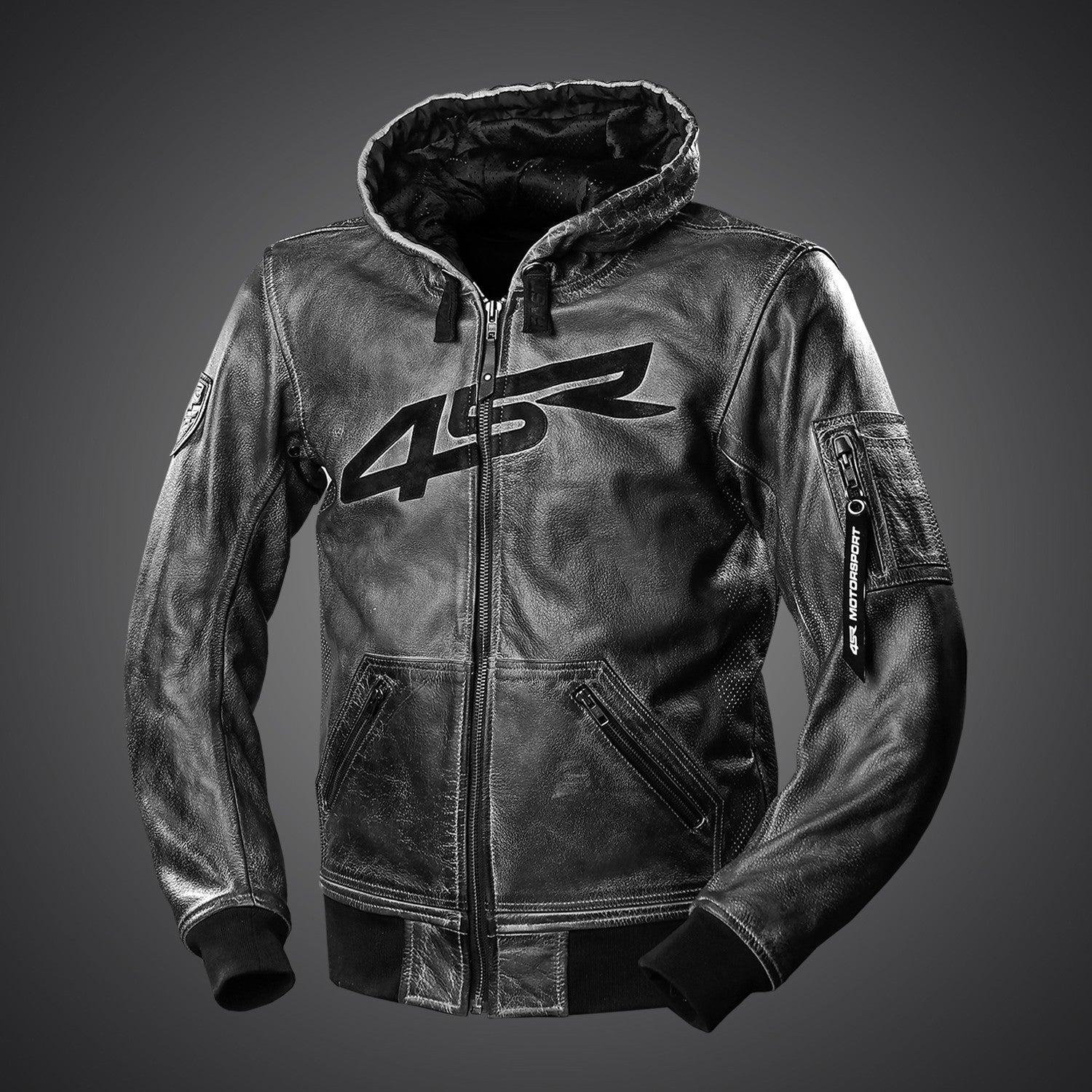 Leather Jacket Motorcycle Hoodie With Protection Hoodie