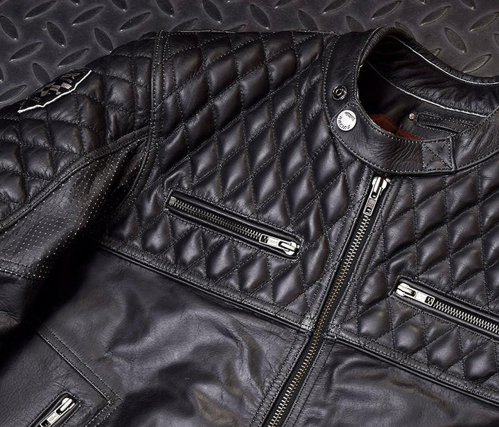 4SR Scrambler Petroleum premium leather jacket
