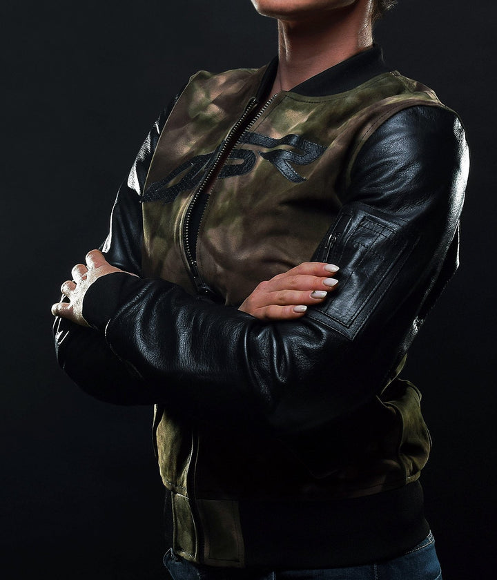 4SR women's Bomber Lady Camo camouflage motorcycle jacket