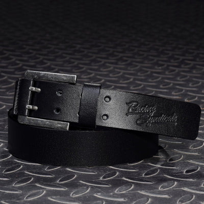 Leather belt Double Black