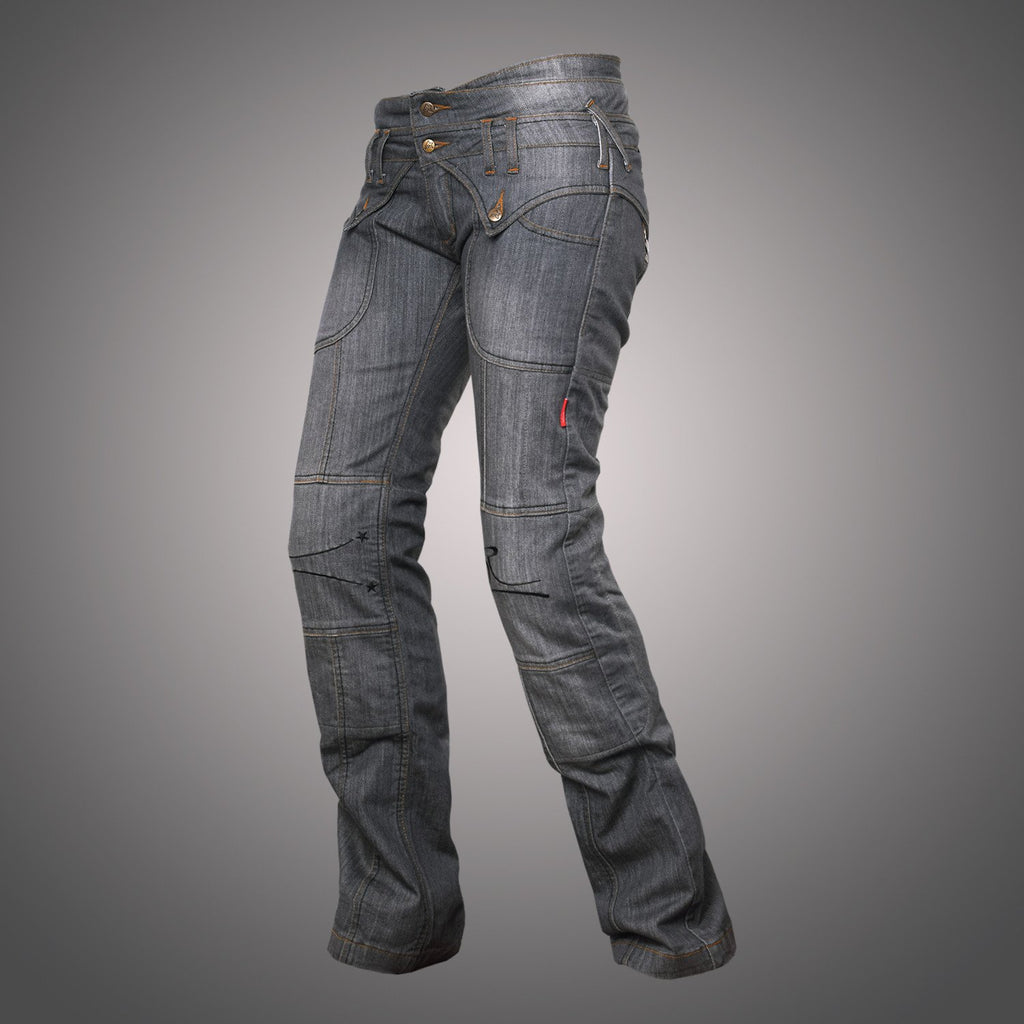 4SR Jeans Lady Star Grey kevlar bike protection