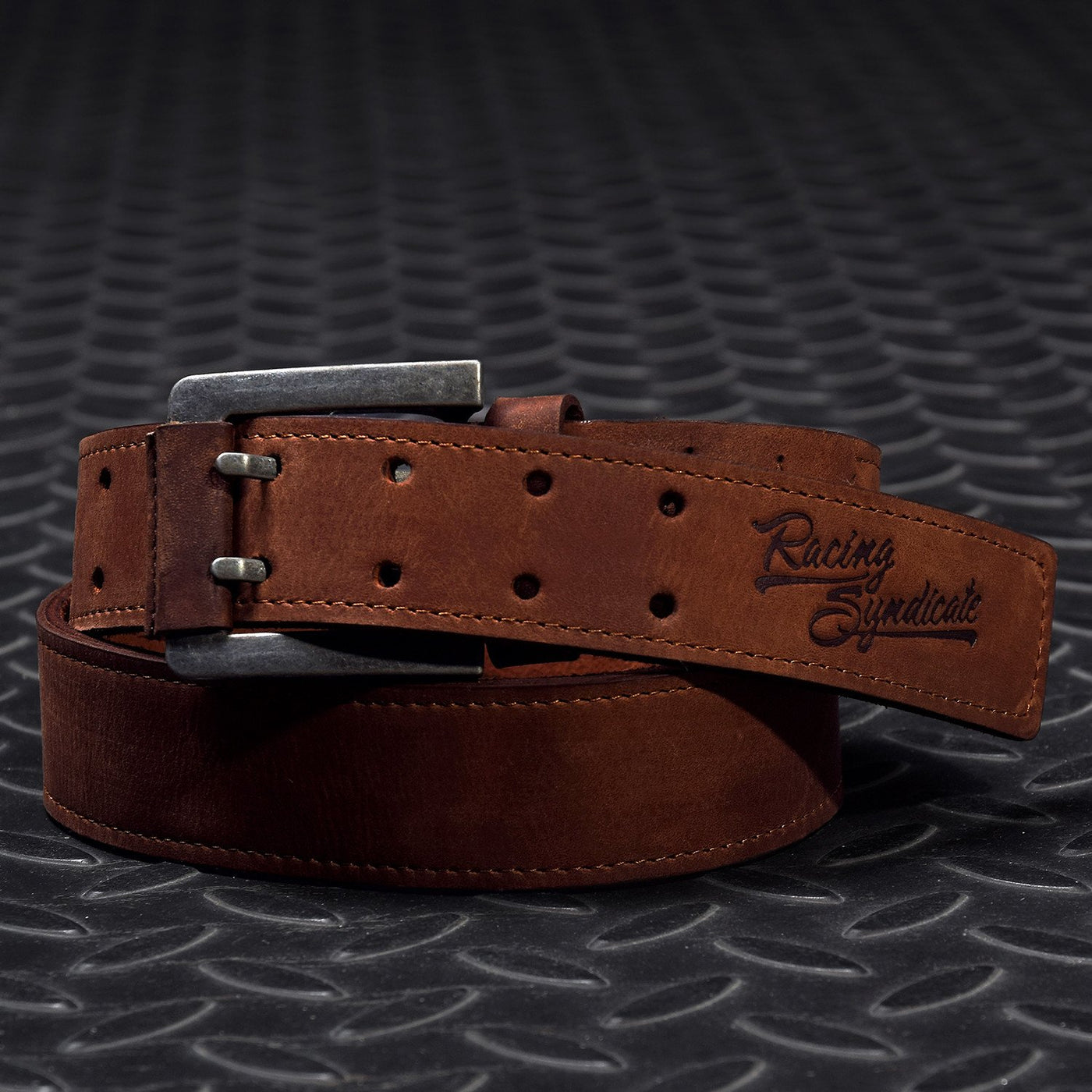 Leather belt Double